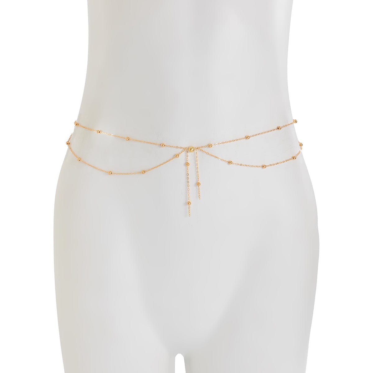 Dainty Layered Gold Silver Tone Saturn Belly Chain - ArtGalleryZen