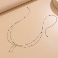 Thumbnail for Dainty Layered Gold Silver Tone Saturn Belly Chain