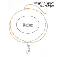 Thumbnail for Dainty Layered Gold Silver Tone Saturn Belly Chain