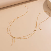Thumbnail for Dainty Layered Gold Silver Tone Saturn Belly Chain