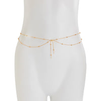 Thumbnail for Dainty Layered Gold Silver Tone Saturn Belly Chain