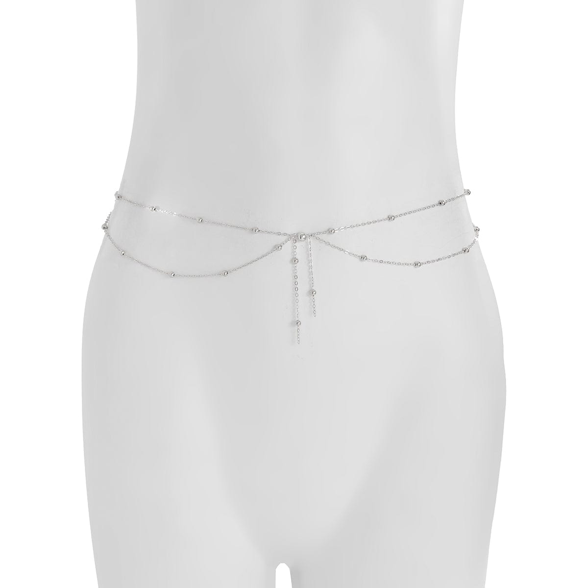 Dainty Layered Gold Silver Tone Saturn Belly Chain