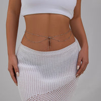 Thumbnail for Dainty Layered Gold Silver Tone Saturn Belly Chain