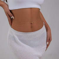 Thumbnail for Dainty Layered Gold Silver Tone Saturn Belly Chain