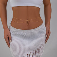 Thumbnail for Dainty Layered Gold Silver Tone Saturn Belly Chain