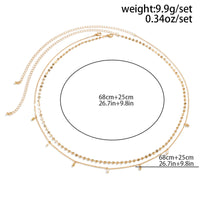 Thumbnail for Dainty Layered Pearl Ball Tassel Curb Belly Chain Set - ArtGalleryZen