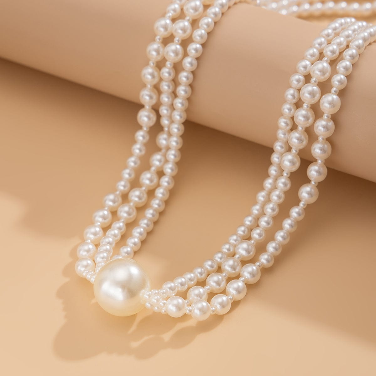 Dainty Layered Pearl Chain Necklace