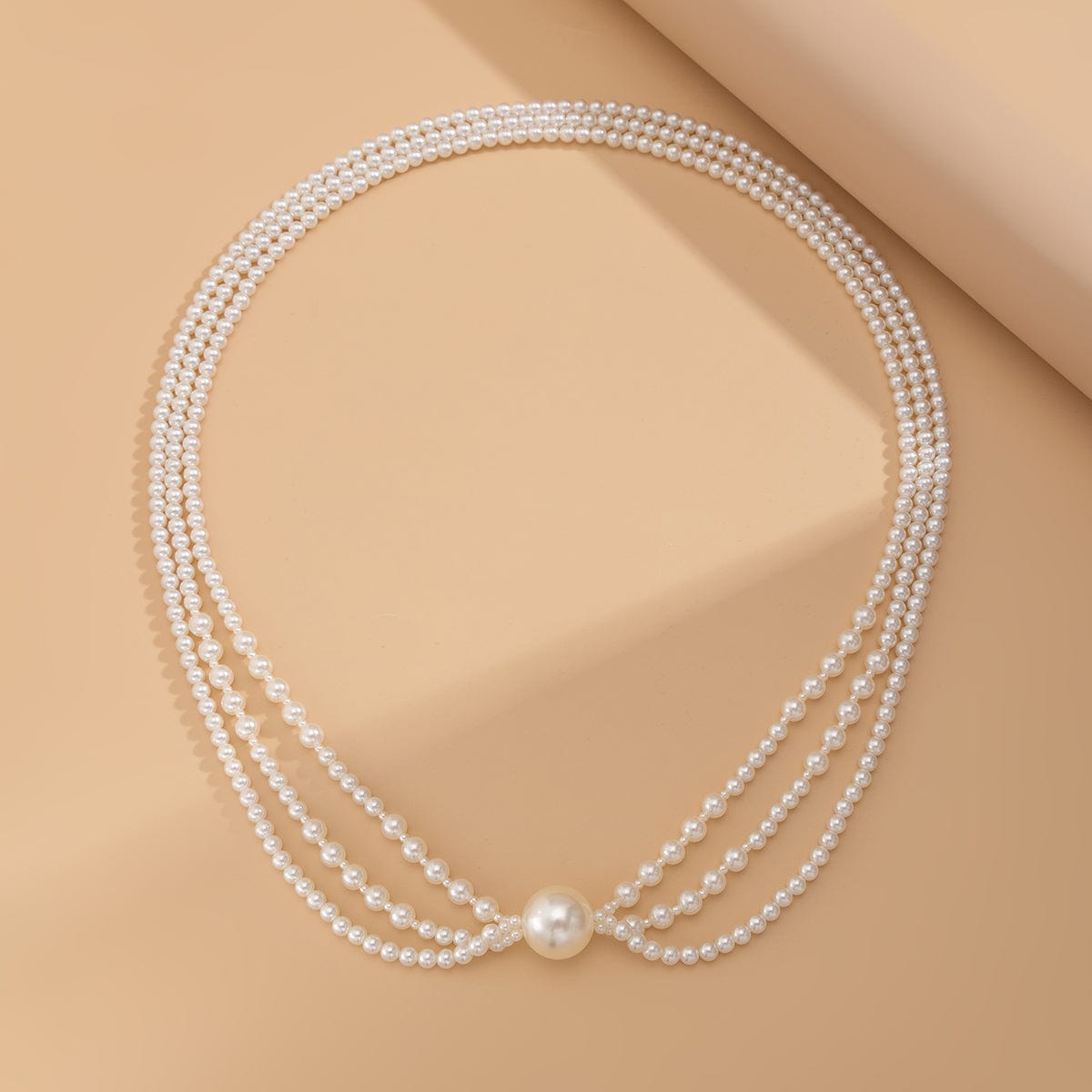 Dainty Layered Pearl Chain Necklace