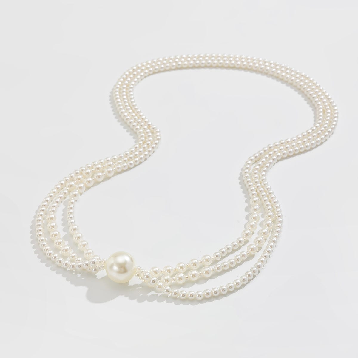 Dainty Layered Pearl Chain Necklace