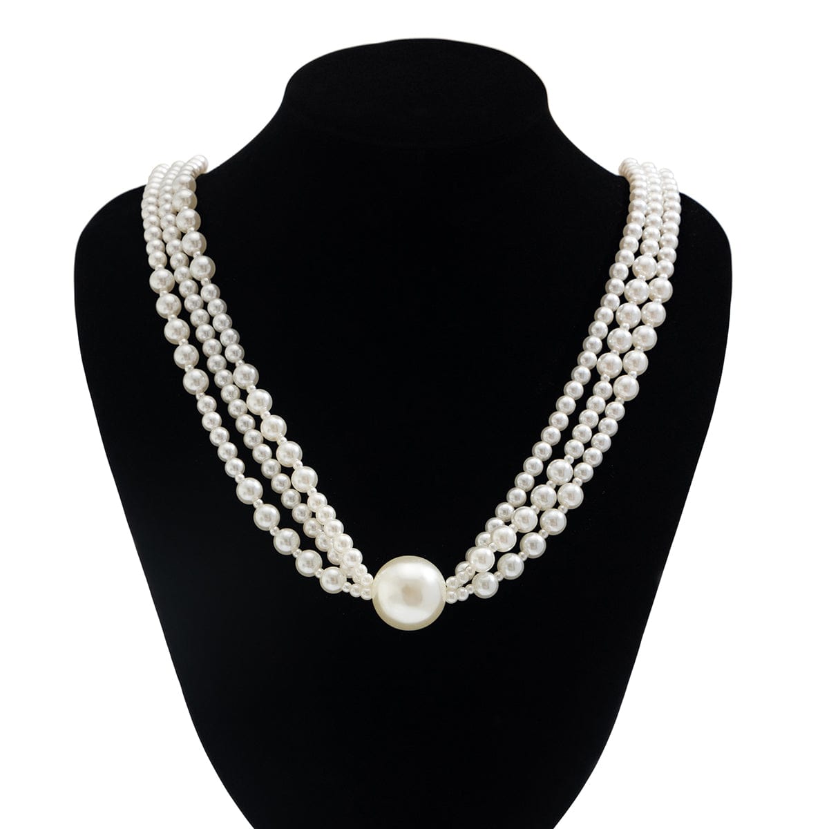 Dainty Layered Pearl Chain Necklace