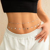 Thumbnail for Dainty Layered Sequin Tassel Saturn Belly Chain Set - ArtGalleryZen