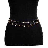 Thumbnail for Dainty Layered Sequin Tassel Saturn Belly Chain Set