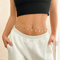 Thumbnail for Dainty Layered Sequin Tassel Saturn Belly Chain Set