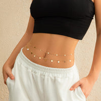 Thumbnail for Dainty Layered Sequin Tassel Saturn Belly Chain Set