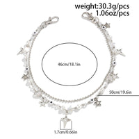 Thumbnail for Dainty Layered Star Pendant Pearl Trouser Chain - ArtGalleryZen