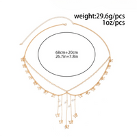 Thumbnail for Dainty Layered Star Sequin Tassel Belly Chain