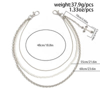 Thumbnail for Dainty Layering Cross Pendant Pearl Trouser Chain - ArtGalleryZen