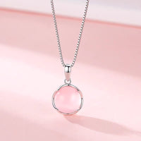 Thumbnail for Dainty Pink Crystal Pendant Necklace - ArtGalleryZen