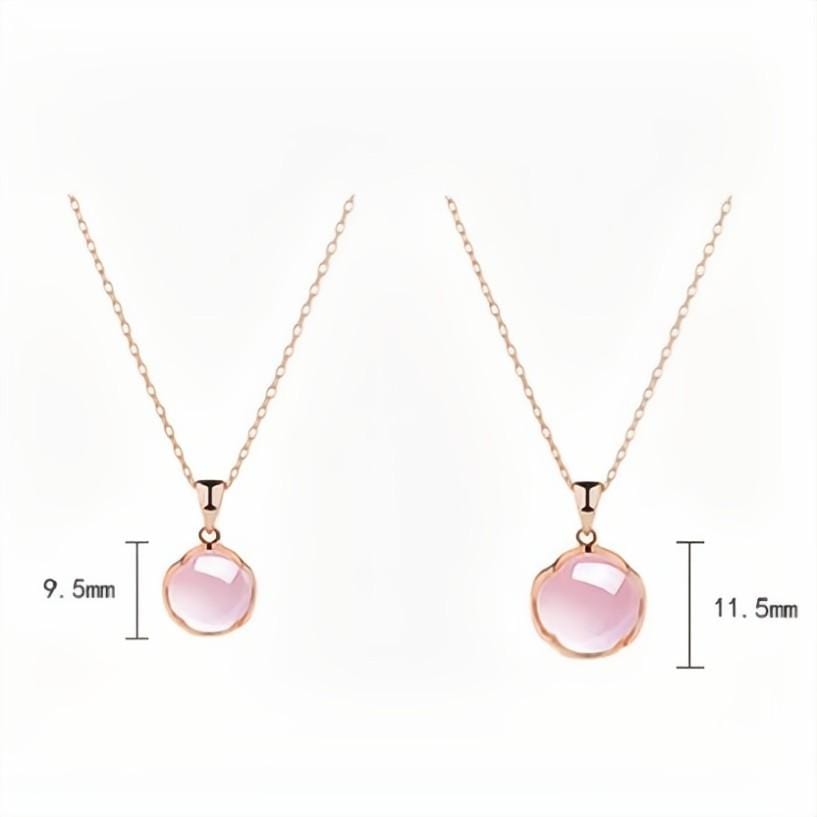 Dainty Pink Crystal Pendant Necklace - ArtGalleryZen