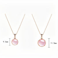 Thumbnail for Dainty Pink Crystal Pendant Necklace - ArtGalleryZen