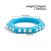 Thumbnail for Dainty Polygon Pearl Resin Bangle Bracelet - ArtGalleryZen