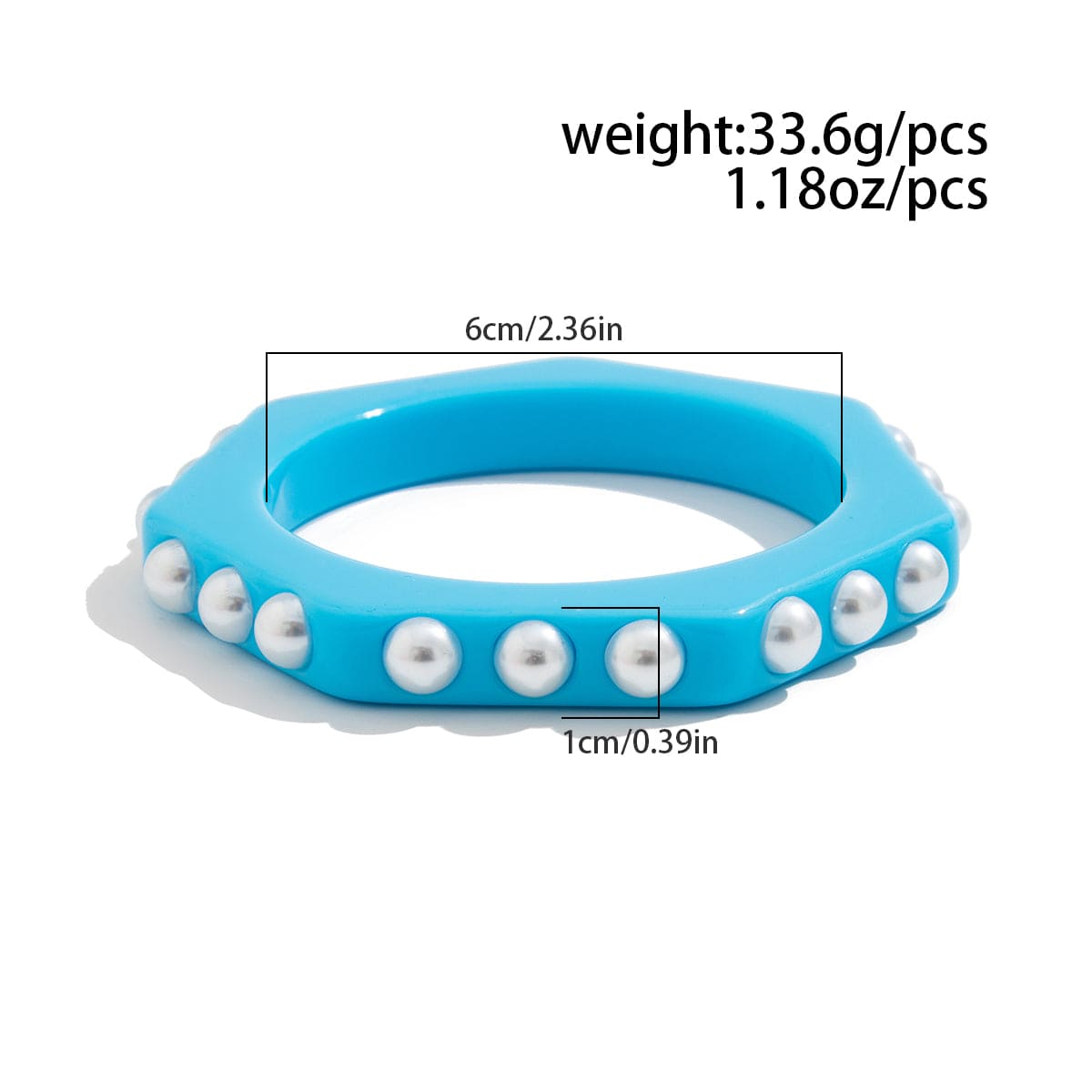 Dainty Polygon Pearl Resin Bangle Bracelet