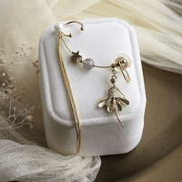 Thumbnail for Dainty Rhinestone Inlaid Ballet Dancer Dangle Long Chain Ear Clip Earring - ArtGalleryZen