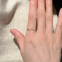 Thumbnail for Dainty Rhinestone Inlaid Curved Open Ring - ArtGalleryZen