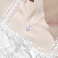 Thumbnail for Dainty S925 Silver Gradient Water Ripple Moon Heart Star Necklace