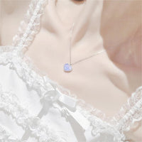 Thumbnail for Dainty S925 Silver Gradient Water Ripple Moon Heart Star Necklace