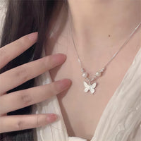 Thumbnail for Dainty Silver Filled Butterfly Necklace - ArtGalleryZen