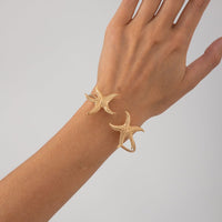 Thumbnail for Dainty Starfish Open Bangle Bracelet - ArtGalleryZen