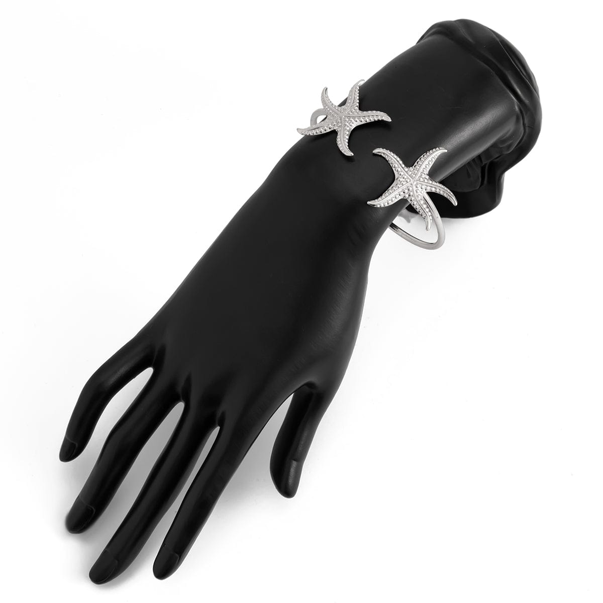 Dainty Starfish Open Bangle Bracelet - ArtGalleryZen