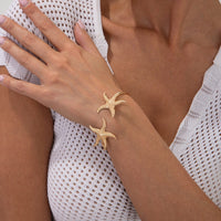 Thumbnail for Dainty Starfish Open Bangle Bracelet - ArtGalleryZen
