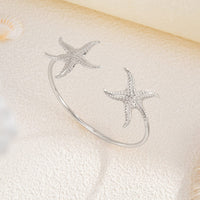 Thumbnail for Dainty Starfish Open Bangle Bracelet - ArtGalleryZen