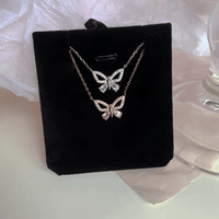 Thumbnail for Dainty Sterling Silver Zirconia Butterfly Necklace - ArtGalleryZen