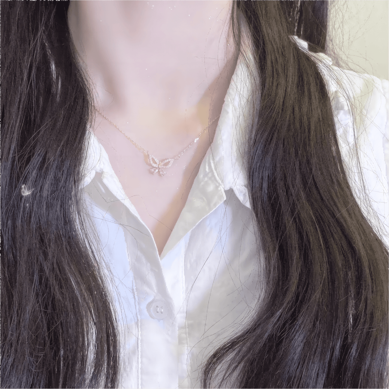 Dainty Sterling Silver Zirconia Butterfly Necklace - ArtGalleryZen