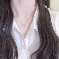 Thumbnail for Dainty Sterling Silver Zirconia Butterfly Necklace - ArtGalleryZen