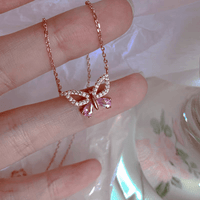 Thumbnail for Dainty Sterling Silver Zirconia Butterfly Necklace - ArtGalleryZen