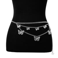 Thumbnail for Dainty Trendy Layered Butterfly Curb Belly Chain