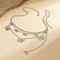 Thumbnail for Dainty Trendy Layered Butterfly Curb Belly Chain