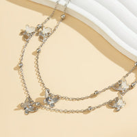 Thumbnail for Dainty Trendy Layered Butterfly Saturn Belly Chain