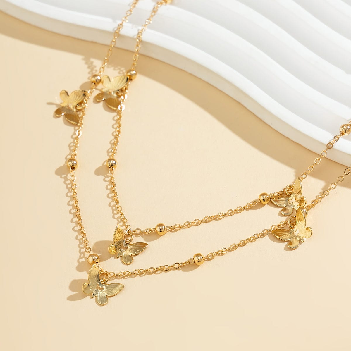 Dainty Trendy Layered Butterfly Saturn Belly Chain