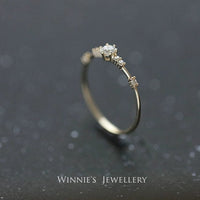 Thumbnail for Dainty Zirconia Diamond Ring - ArtGalleryZen