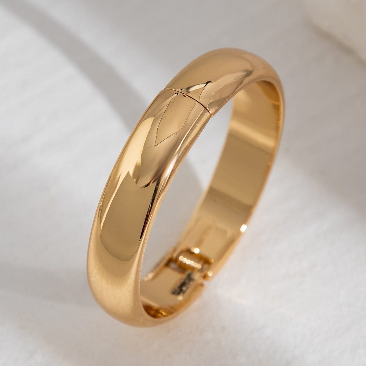 Delicate Gold Silver Plated Glossy Bangle Bracelet - ArtGalleryZen