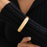 Thumbnail for Delicate Gold Silver Plated Glossy Bangle Bracelet - ArtGalleryZen