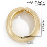 Thumbnail for Delicate Gold Silver Plated Irregular Curved Bangle Bracelet