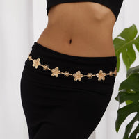 Thumbnail for Delicate Gold Tone Flower Waist Chain - ArtGalleryZen