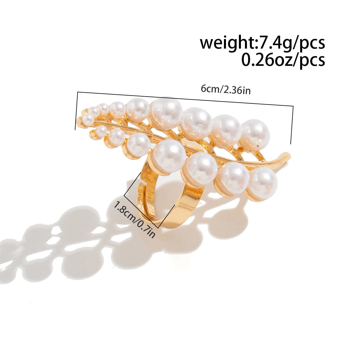 Delicate Hollow Flower Starfish Grape Shaped Pearl Ring Set - ArtGalleryZen