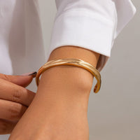 Thumbnail for Delicate Irregular Concave Open Bangle Bracelet